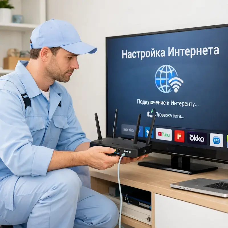 Настройка интернета на телевизоре в Казани