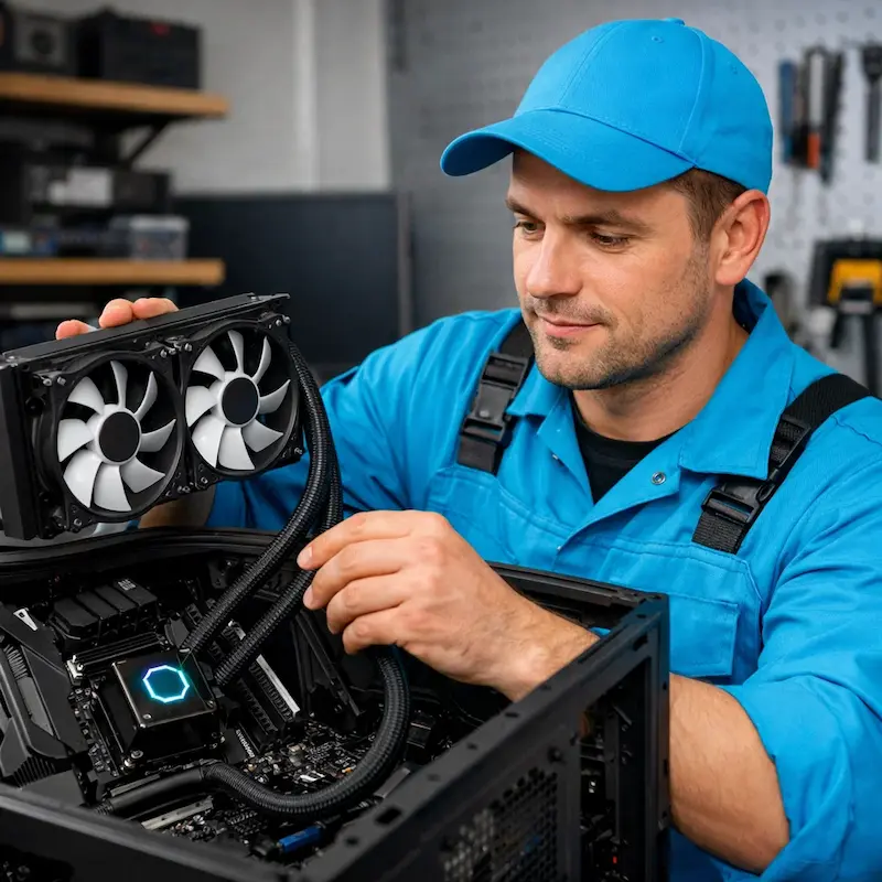 Установка водяного охлаждения на компьютер в Казани