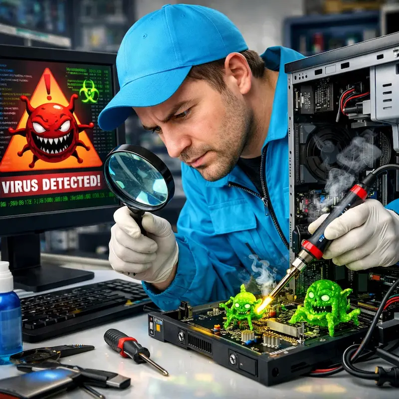 Вылечить компьютерный вирус в Казани